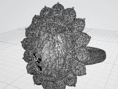 Royal Midnight Sapphire Ring  Luxury Oval Engagement Ring 3D print model