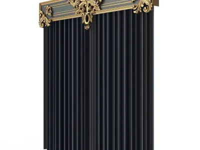 Cornice Classic Curtain 018 Low-poly 3D model