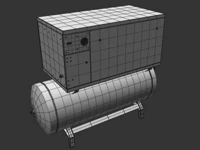CLARKE LOW NOISE PISTON AIR COMPRESSOR-SHORT 3D model