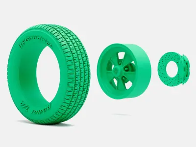 15x6 Cragar GT Plus Wheel BFGoodrich Radial TA Tire 3D print model