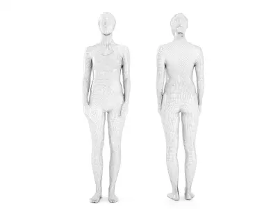 Scan sporty female 10 Low-poly 3D model