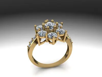 Classic elegant engagement ring 3D print model
