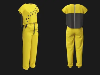 Female Summer Sport Outfit Marvelous Designer 3D model