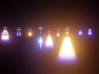 ROCKETS AND SPACESHIPS ENGINES PACK 3D model