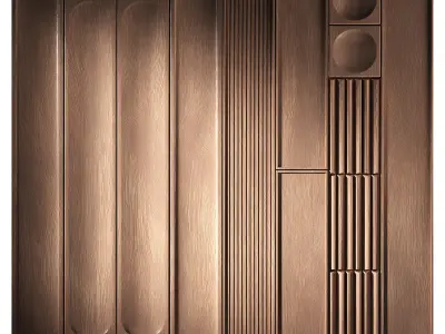 Decorative Wall Panels 3 wood material options 3D model