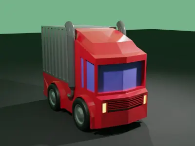 mini toy truck Low-poly 3D model