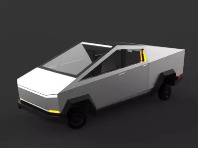 Cartoon Cybertruck  lowpoly Low-poly 3D model