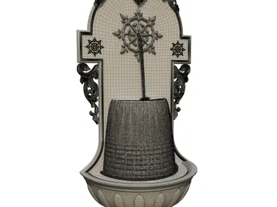 Classic Wall Fountain 03 3D model