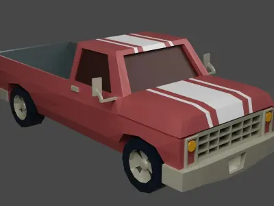 Pickup Truck-1976 Low-poly 3D model