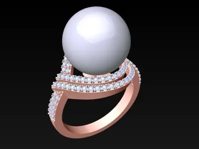 Pearl Ring - Womens Rings  - N730049 3D print model