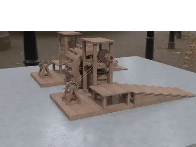 Medieval Wine Presser Conspt 3D Model  Low-poly 3D model