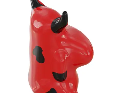 Garden figurine cow 3D model