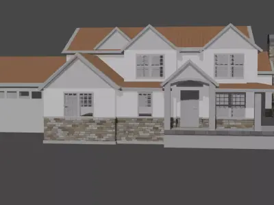 American house in 3d model 3D model