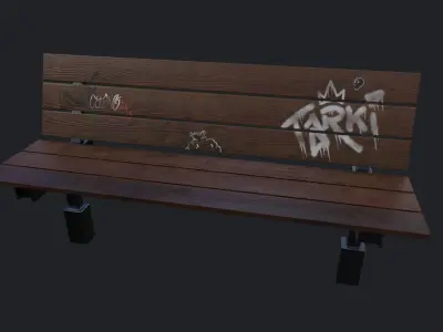 Street Bench v5 Low Poly Street Asset Low-poly 3D model