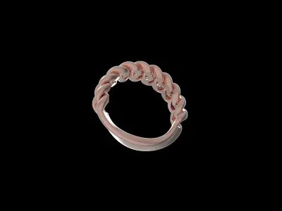  Cuban Chain Link Band Ring  3D print model