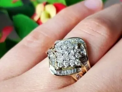 diamond baguette ring 3D print model