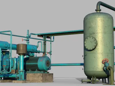 Industrial air compressor 3D model