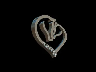  silhouette horses pendant 3D print model