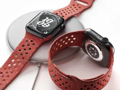 Apple Watch Series 9 Nike Sport Band Magic Ember 3D model