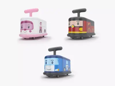 Kids Toy Push Car Collection 3D Model Pack
