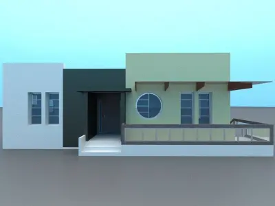Precasted Modern house design with interior 3D model
