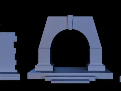 Arch Gate Base Mesh Vol 2  Low-poly 3D model