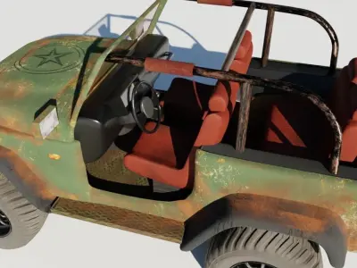 off road vehicle Low-poly 3D model