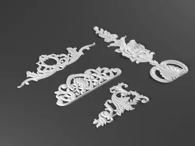 4 ornamental classic decoration 3d model kitbash vol 39 3D model