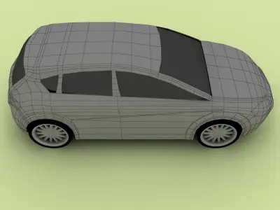 Seat Leon Low Poly MAX 2008 3D model