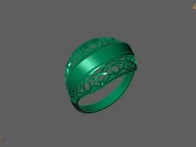 Plain Ring Women Ready STL 3DM Models Womens Rings 3D models 3D print model 49