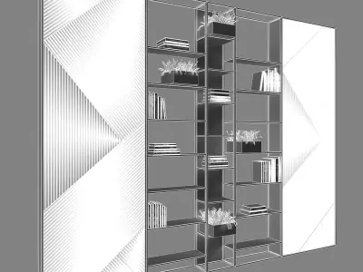 Metal  Wood shelf 3D model