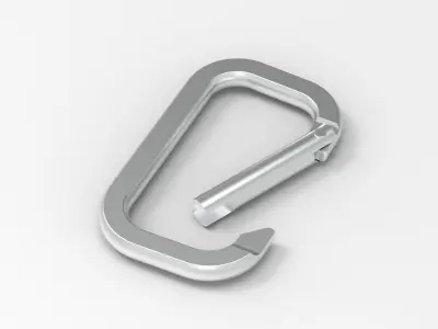 Carabiner metal Low-poly 3D model