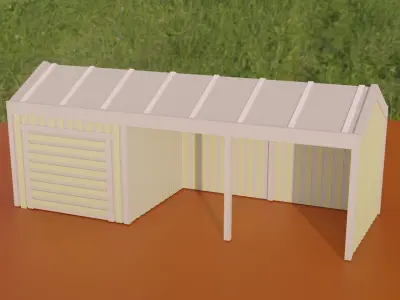 Low poly Farm Set buildings 3D model