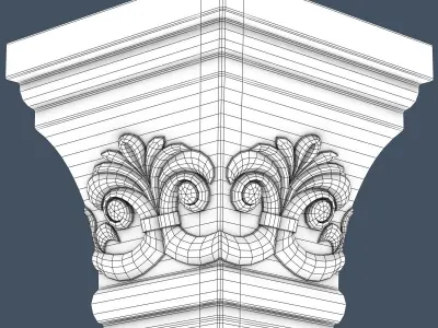 Decorative Crown Molding 3D model 17