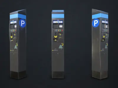 Parking Meter Low-poly 3D model