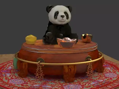 Chinese  panda doll  3D model