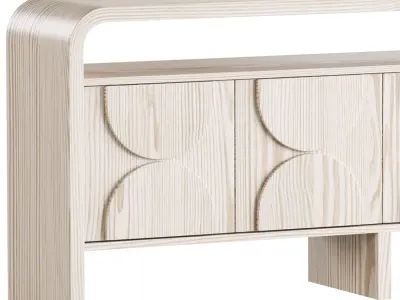 Wood Sideboard Buffet Japandi 3D model