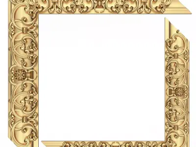 Corner Carved Plaster Molding Decoration 016 Low-poly 3D model