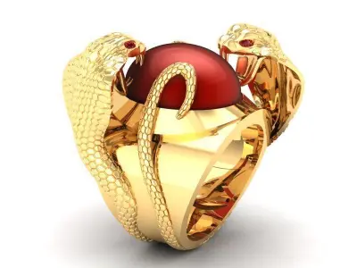 Luxury Dragon Oval Stone Men Ring 430  3D print model