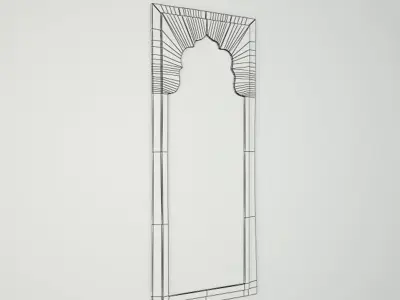 Vintage Wood Moorish Mirror 3D model