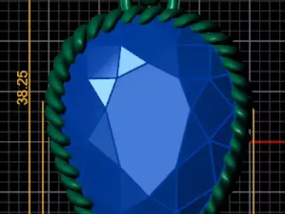 Royal Ruby Teardrop Pendant 3D print model