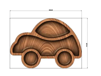Car silhouette bowl Free 3D print model