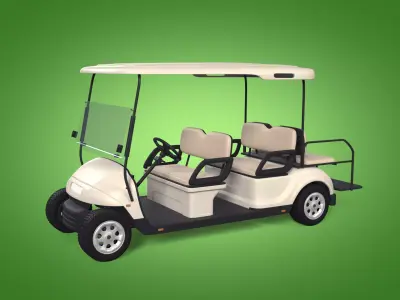 Generic Golf Cart - Electric Sport Vehicle - Club Car -- Blender 3D model
