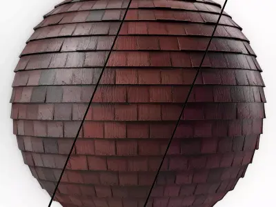 Roof Tile Materials 38- Wood Roofing By 3 color Pbr 4k Texture