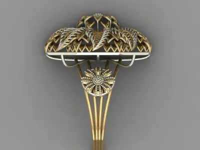 Plain Trending Indian Work Ring 3D model Printable 3D print model