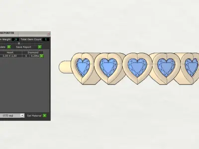 Heart cut bezel ring N3 3D print model