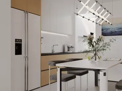 Modern living room dining room interior scenes 270 3D model