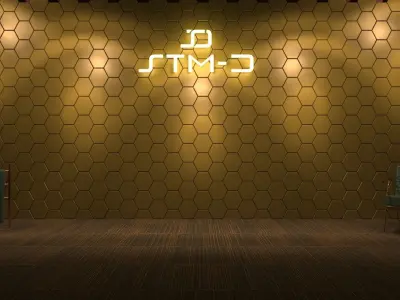 STM-D hexagon wall parametric model 160 Low-poly 3D model