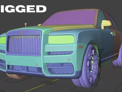 Rolls-Royce SUV  Fully Rigged HighQuality 3D Model for Animation Low-poly 3D model