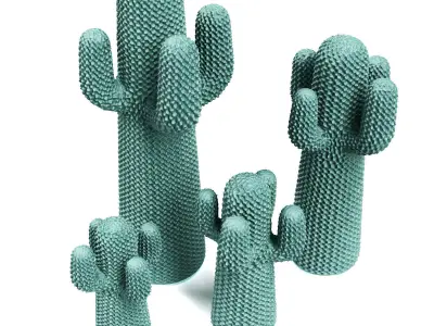 Cactuses decoration art Low-poly 3D model